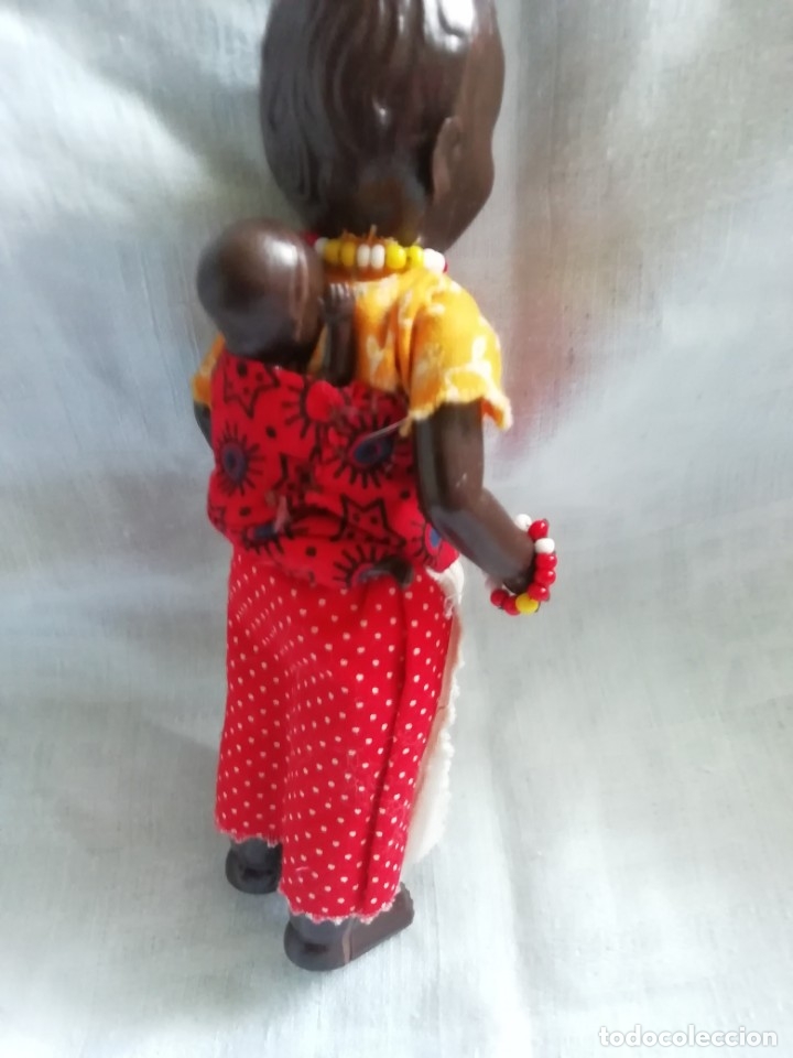 Mu&ntilde;ecas celuloide: Antigua mu&ntilde;equita con beb&eacute; 16cm - Foto 6
