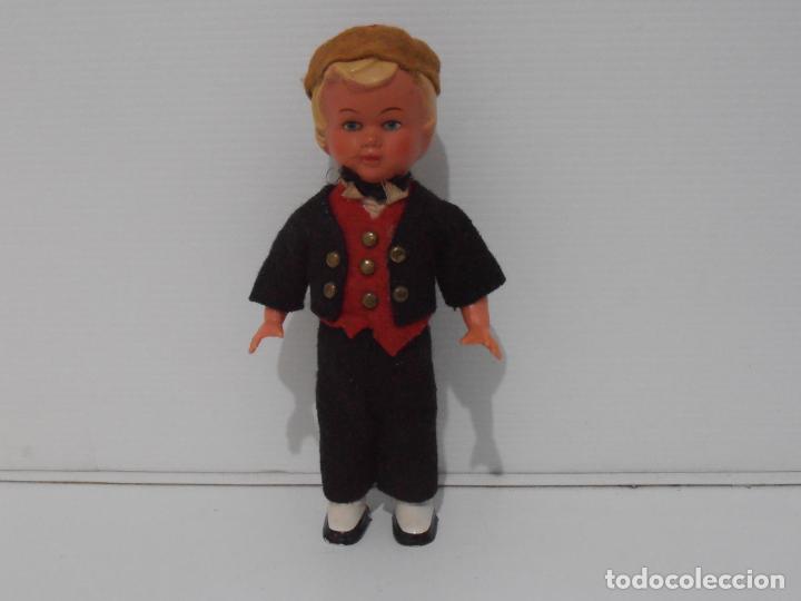 Mu&ntilde;ecas celuloide: ANTIGUO MU&Ntilde;ECO NI&Ntilde;O CELULOIDE A CUERDA FUNCIONA, FRANCIA - Foto 1