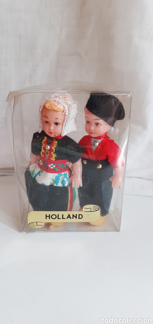 Mu&ntilde;ecas celuloide: PAREJA DE MU&Ntilde;ECOS HOLANDESES DE CELULOIDE EN SU BLISTER - Foto 1