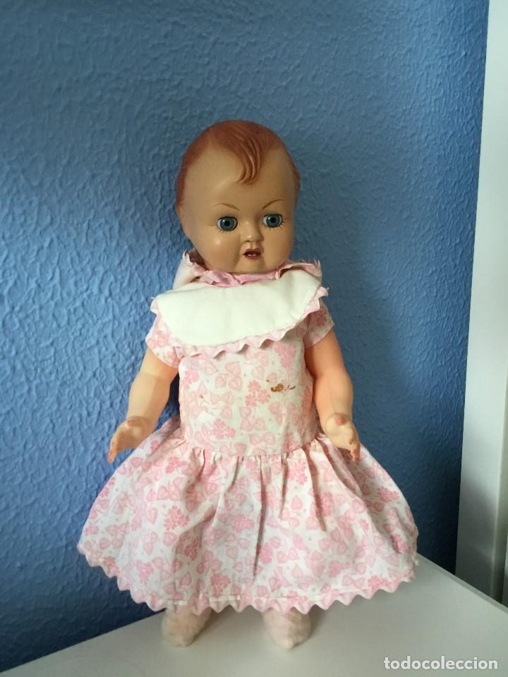 Mu&ntilde;ecas celuloide: Mu&ntilde;eca cabeza de celuloide y cuerpo de pl&aacute;stico. A&ntilde;os 50-60 - Foto 3