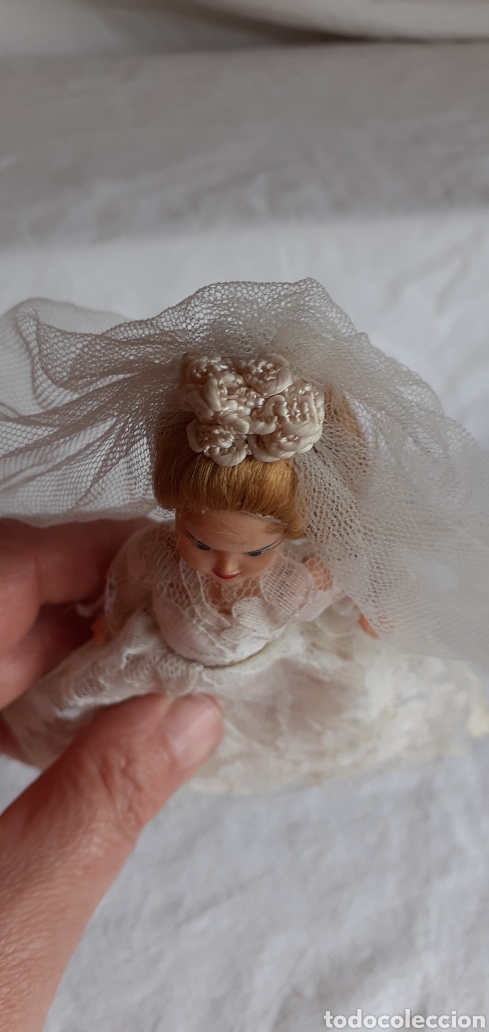Mu&ntilde;ecas celuloide: MU&Ntilde;ECA ANTIGUA CELULOIDE VESTIDA DE NOVIA, COMUNION, 13 CM APROXIMADAMENTE - Foto 8