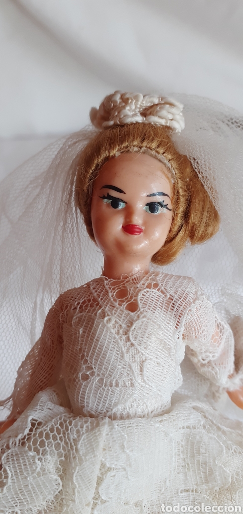 Mu&ntilde;ecas celuloide: MU&Ntilde;ECA ANTIGUA CELULOIDE VESTIDA DE NOVIA, COMUNION, 13 CM APROXIMADAMENTE - Foto 9