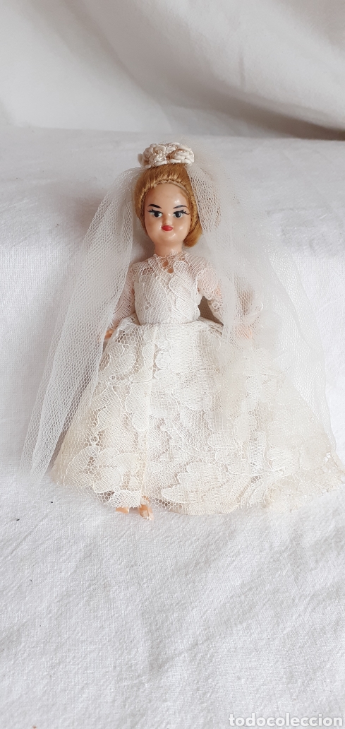 Mu&ntilde;ecas celuloide: MU&Ntilde;ECA ANTIGUA CELULOIDE VESTIDA DE NOVIA, COMUNION, 13 CM APROXIMADAMENTE - Foto 1