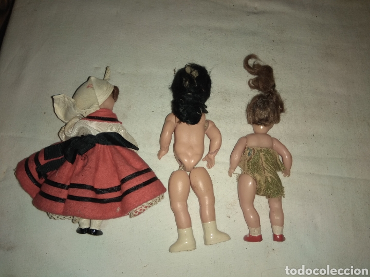 Mu&ntilde;ecas celuloide: Lote de 3 Antiguas Mu&ntilde;ecas de Celuloide - Foto 2