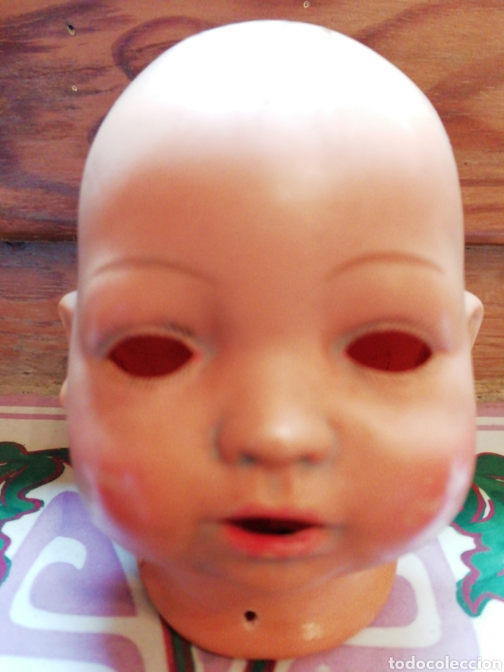 Mu&ntilde;ecas celuloide: Cabeza de mu&ntilde;eco de celuloide antiguo alem&aacute;n - Foto 1