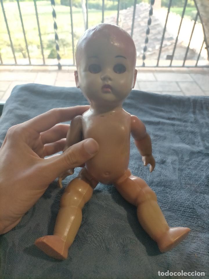 Mu&ntilde;ecas celuloide: Antigua mu&ntilde;eca / beb&eacute; durmiente marca Reliable de celuloide a&ntilde;os 50 - Foto 6
