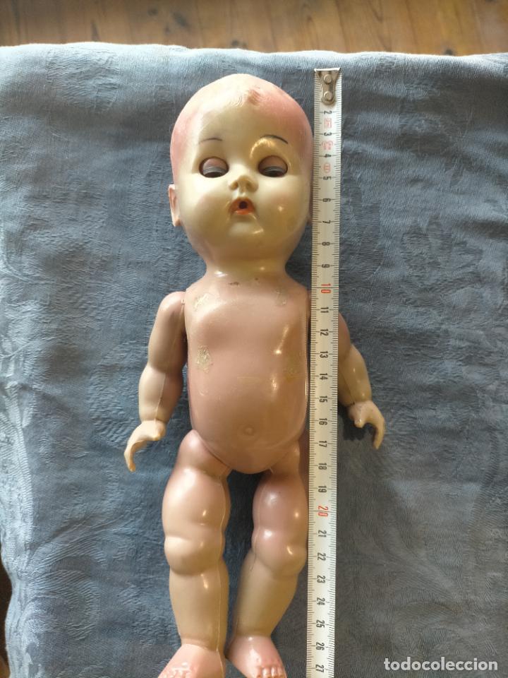 Mu&ntilde;ecas celuloide: Antigua mu&ntilde;eca / beb&eacute; durmiente marca Reliable de celuloide a&ntilde;os 50 - Foto 9