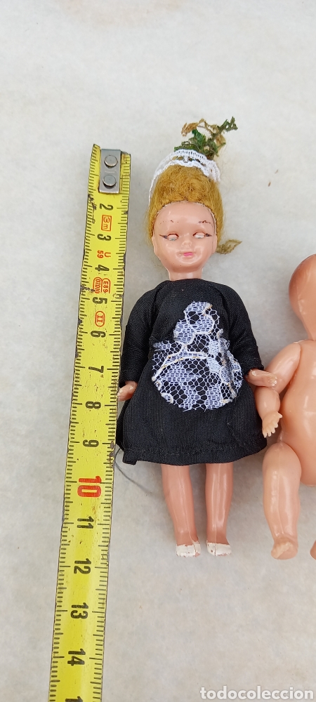 Mu&ntilde;ecas celuloide: MU&Ntilde;ECA NI&Ntilde;ERA Y BEBE DE CELULOIDE OJOS BASCULANTES ANTIGUOS - Foto 5