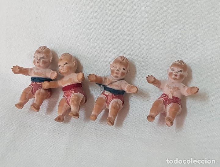 Mu&ntilde;ecas celuloide: Lote beb&eacute;s de goma. A&ntilde;os 40. - Foto 1