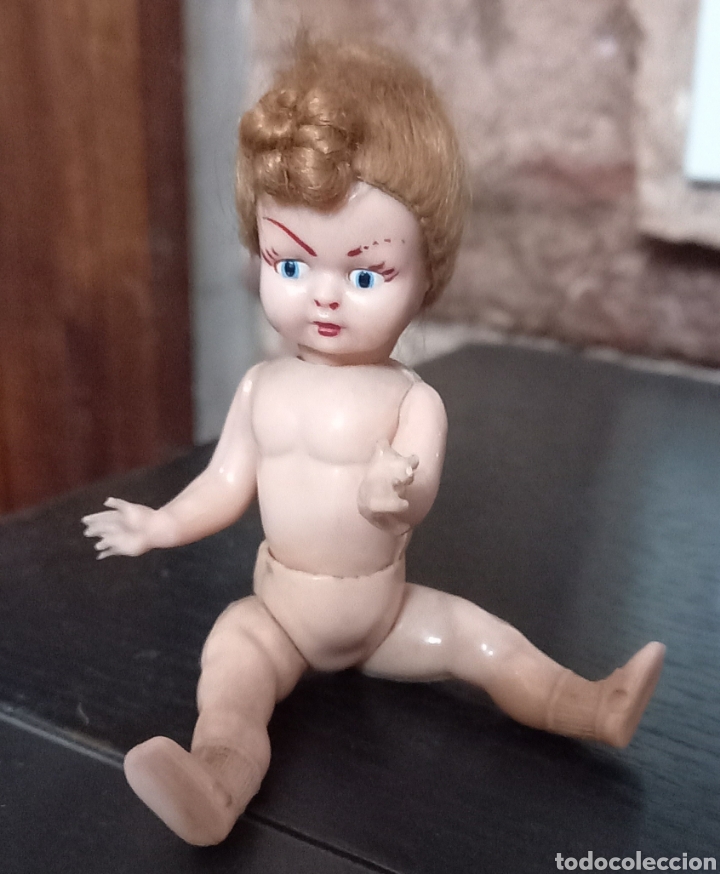 Mu&ntilde;ecas celuloide: Antigua mu&ntilde;equita de celuloide ojos durmientes - Foto 1