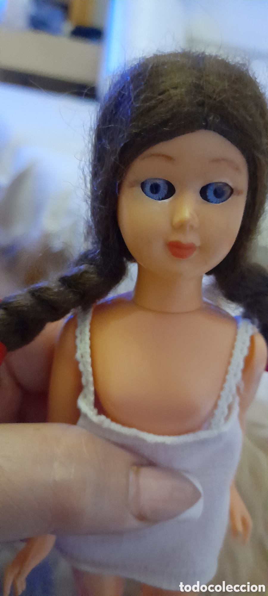 Mu&ntilde;ecas celuloide: Mu&ntilde;eca antigua ojos movibles - Foto 1