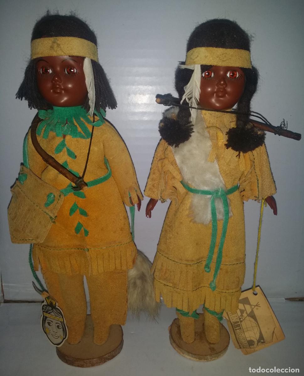 Mu&ntilde;ecas celuloide: Bonita pareja regional de indios de celuloide - Foto 1