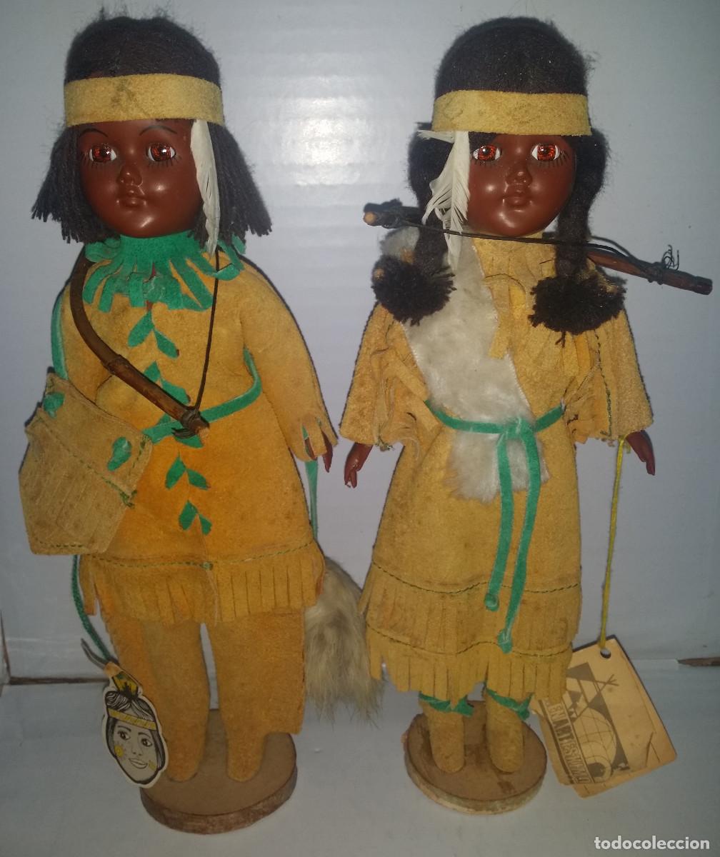 Mu&ntilde;ecas celuloide: Bonita pareja regional de indios de celuloide - Foto 2