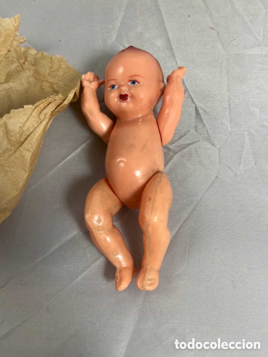 Mu&ntilde;ecas celuloide: Antigua mu&ntilde;eca de celuloide beb&egrave;, 15 cm alto - Foto 3