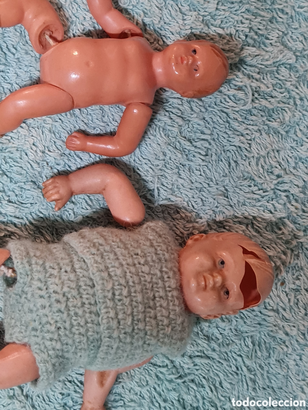 Mu&ntilde;ecas celuloide: Pareja de mu&ntilde;ecos antiguos de celuloide tortuga - Foto 2
