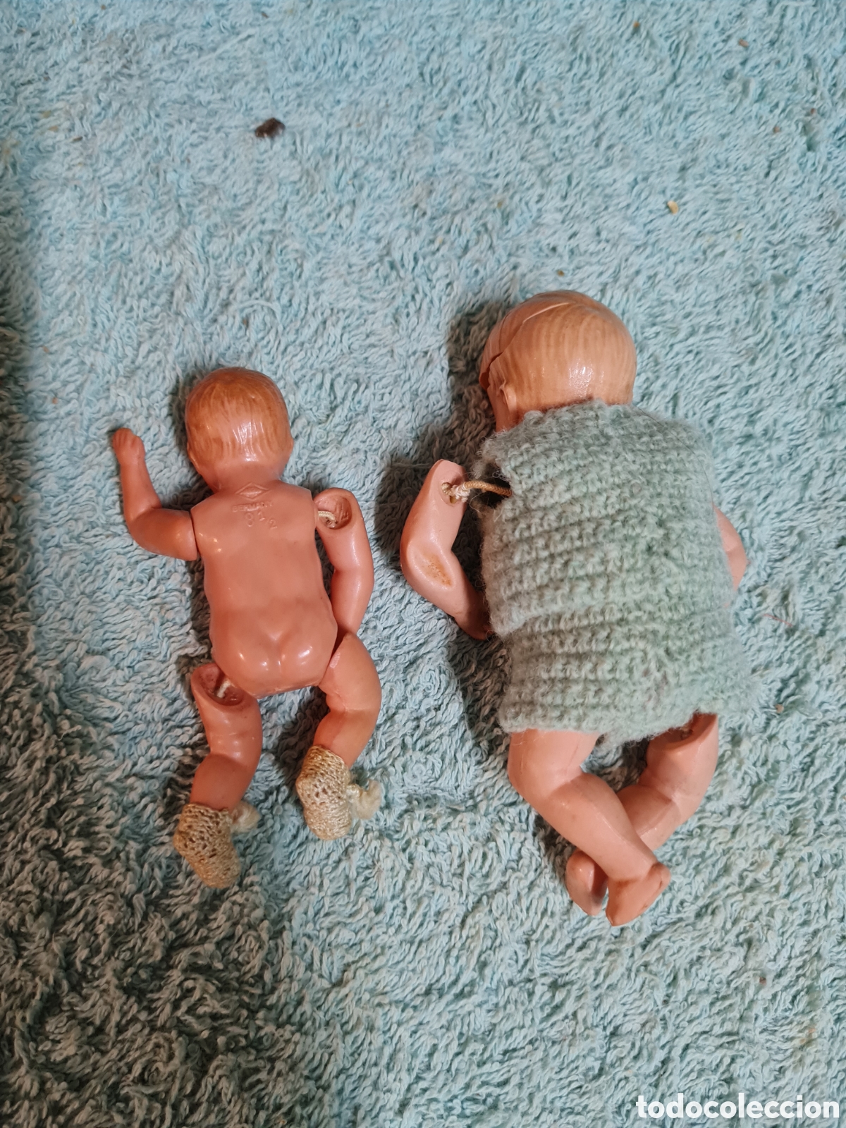 Mu&ntilde;ecas celuloide: Pareja de mu&ntilde;ecos antiguos de celuloide tortuga - Foto 3