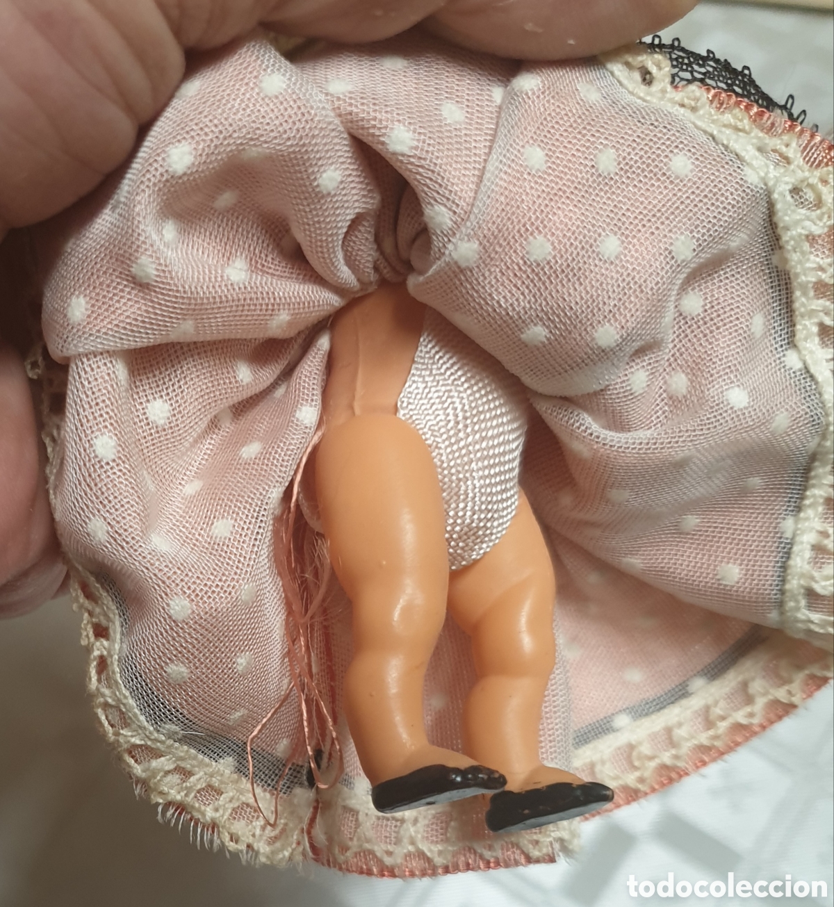 Mu&ntilde;ecas celuloide: Mu&ntilde;eca miniatura 10 cm pl&aacute;stico o celuloide vestida francesa - Foto 6