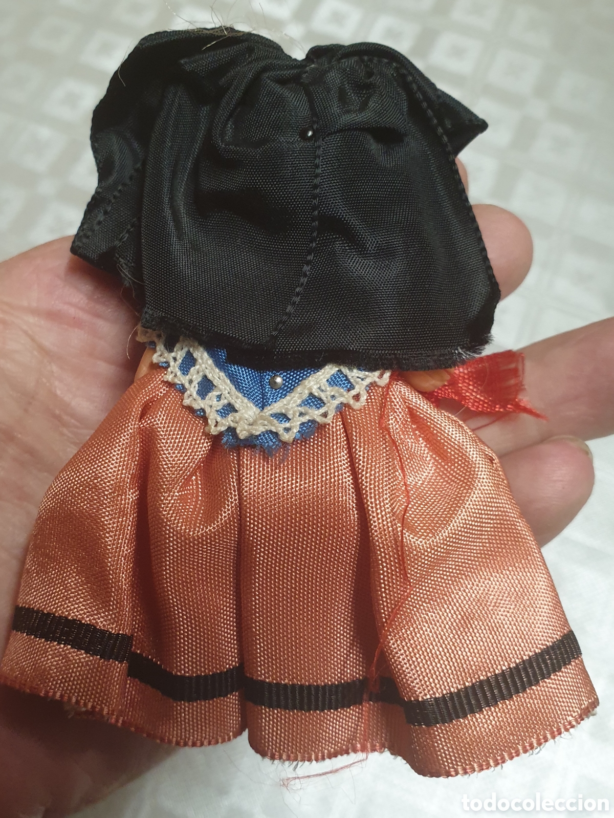 Mu&ntilde;ecas celuloide: Mu&ntilde;eca miniatura 10 cm pl&aacute;stico o celuloide vestida francesa - Foto 5