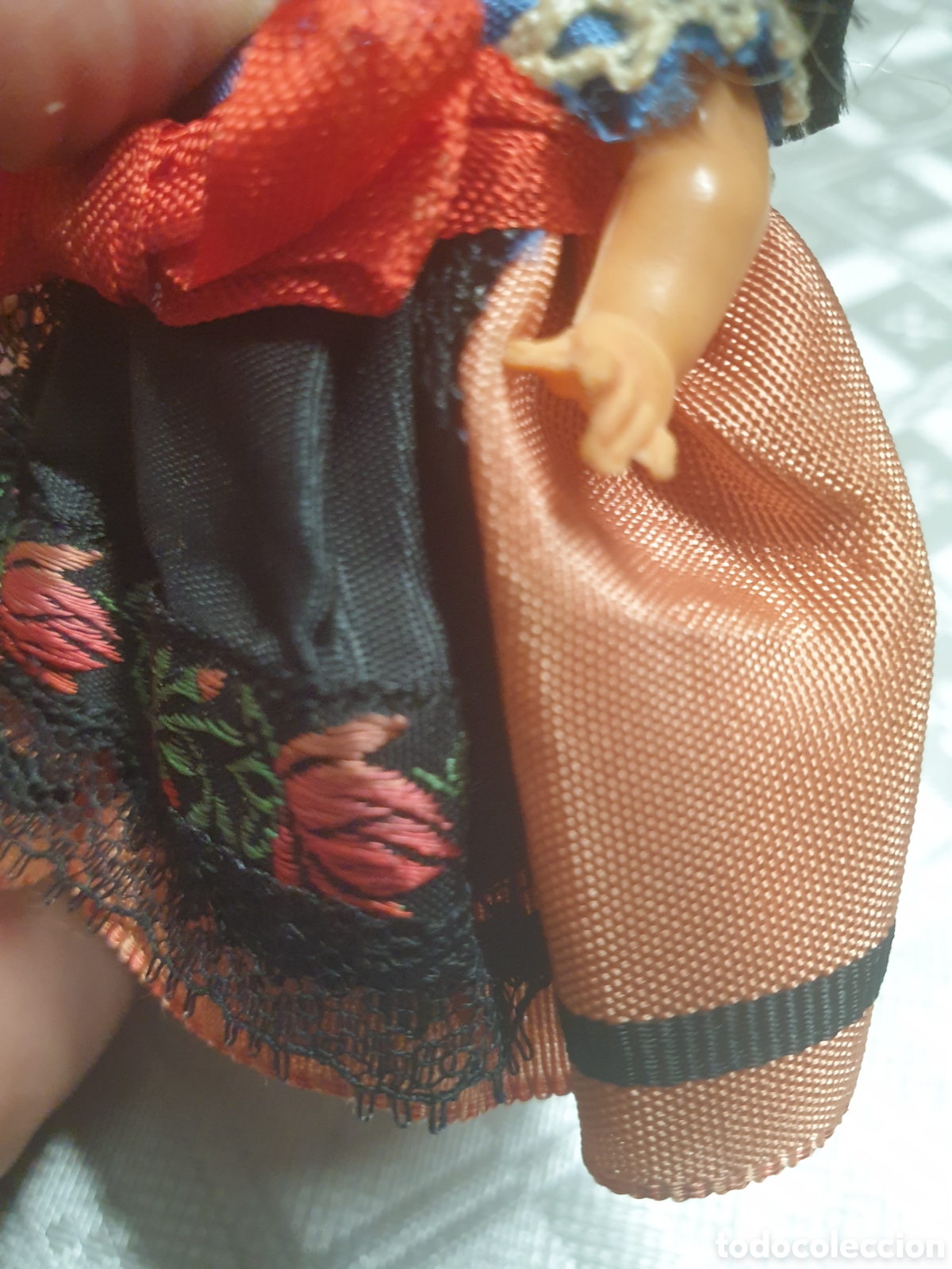 Mu&ntilde;ecas celuloide: Mu&ntilde;eca miniatura 10 cm pl&aacute;stico o celuloide vestida francesa - Foto 4