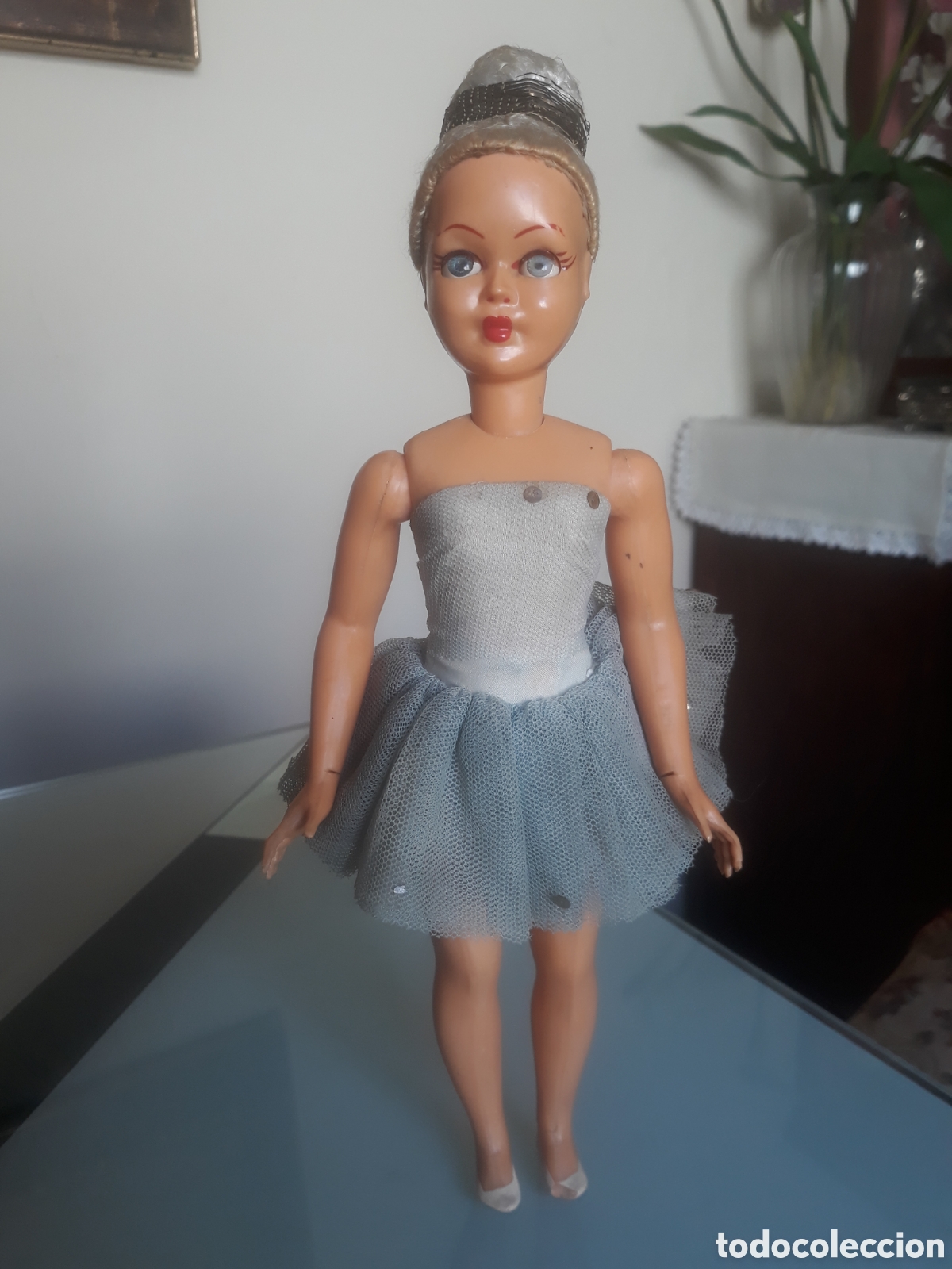 Mu&ntilde;ecas celuloide: Mu&ntilde;eca bailarina de celuloide, 29cm. - Foto 1
