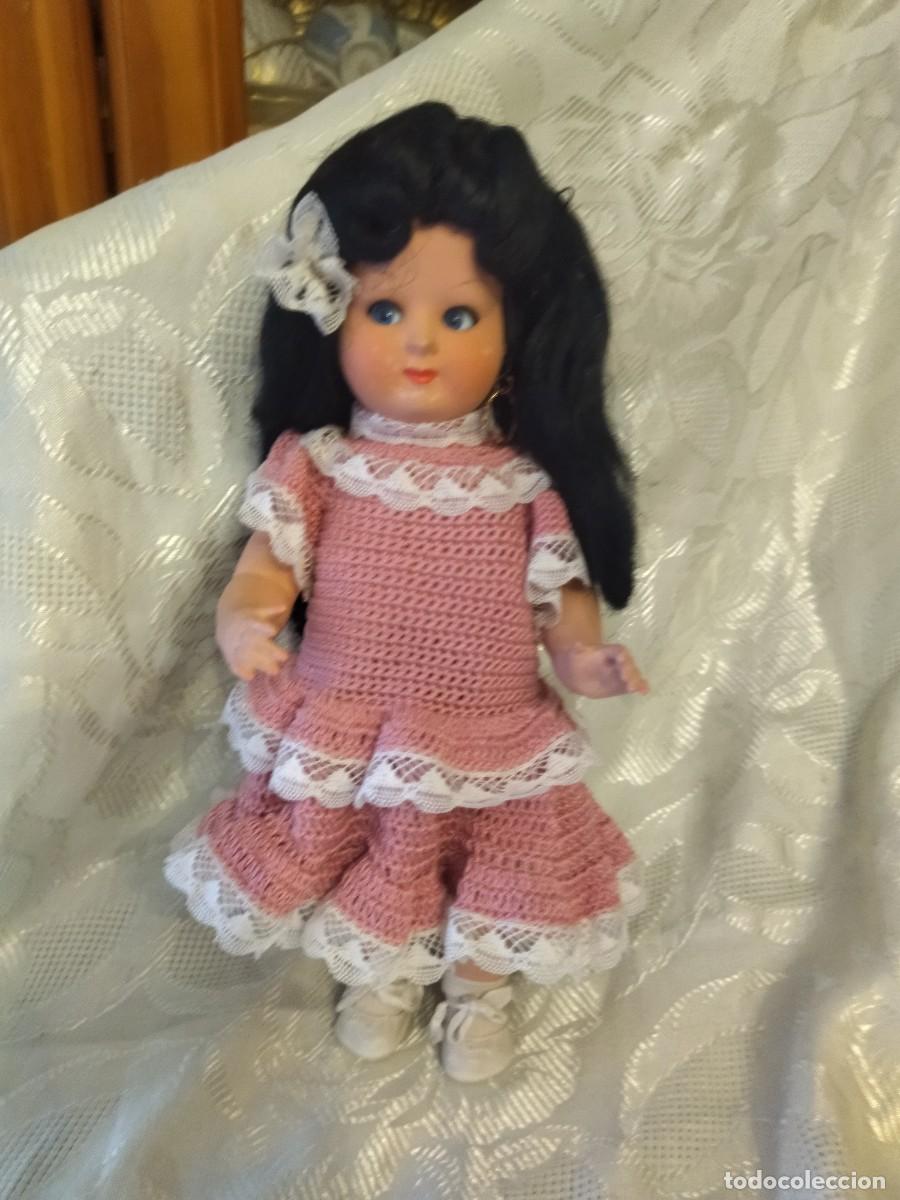 Mu&ntilde;ecas celuloide: Antigua Mu&ntilde;eca de celuloide , francesa ojos oscilantes, pelo natural. - Foto 1