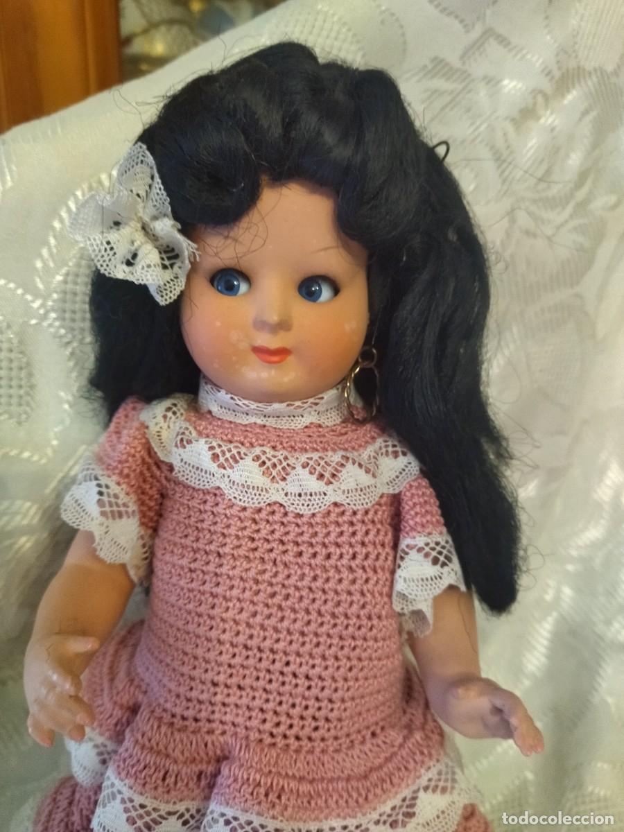 Mu&ntilde;ecas celuloide: Antigua Mu&ntilde;eca de celuloide , francesa ojos oscilantes, pelo natural. - Foto 3