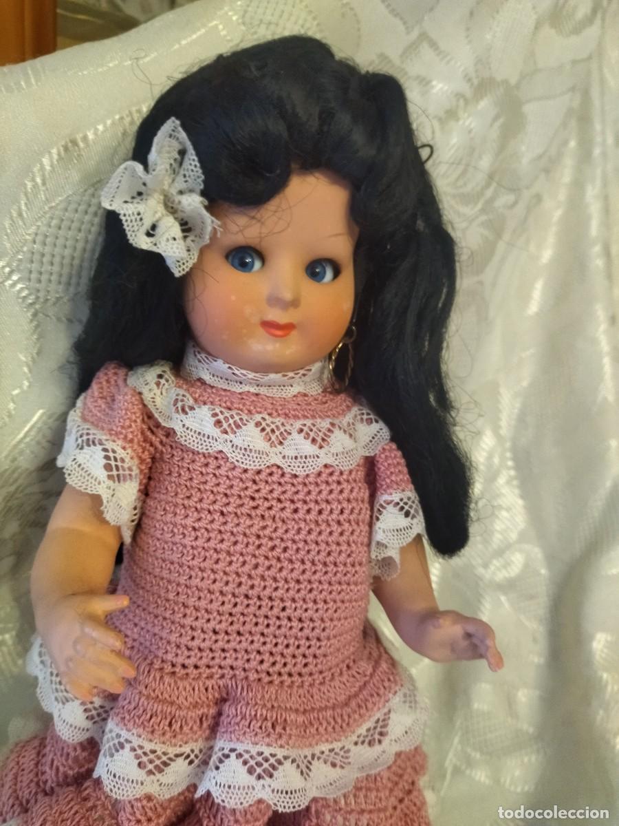 Mu&ntilde;ecas celuloide: Antigua Mu&ntilde;eca de celuloide , francesa ojos oscilantes, pelo natural. - Foto 4