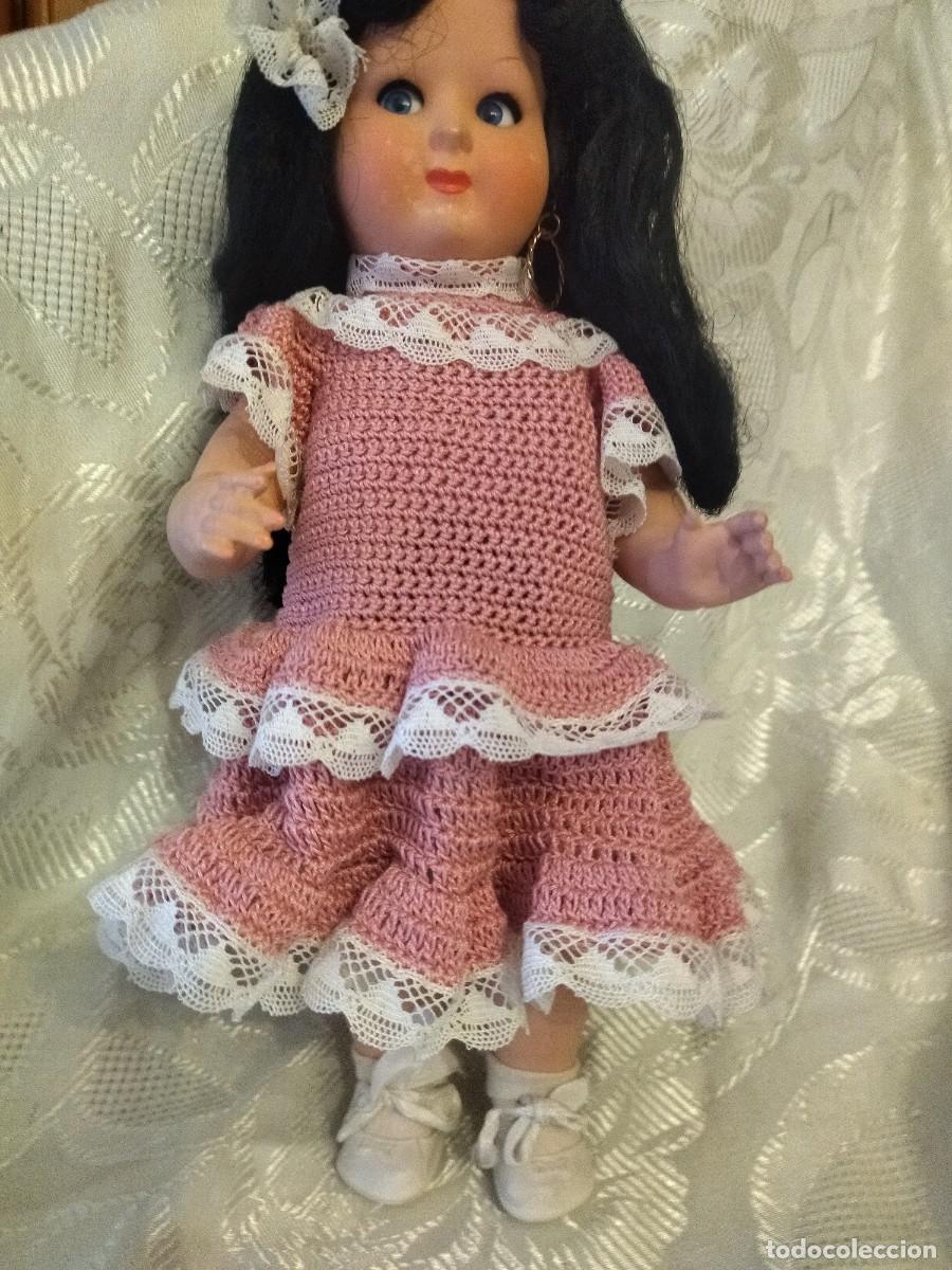 Mu&ntilde;ecas celuloide: Antigua Mu&ntilde;eca de celuloide , francesa ojos oscilantes, pelo natural. - Foto 5