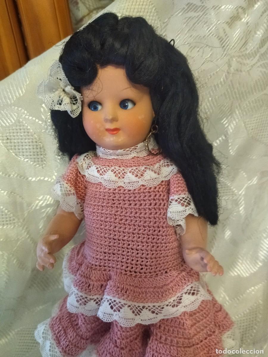 Mu&ntilde;ecas celuloide: Antigua Mu&ntilde;eca de celuloide , francesa ojos oscilantes, pelo natural. - Foto 6