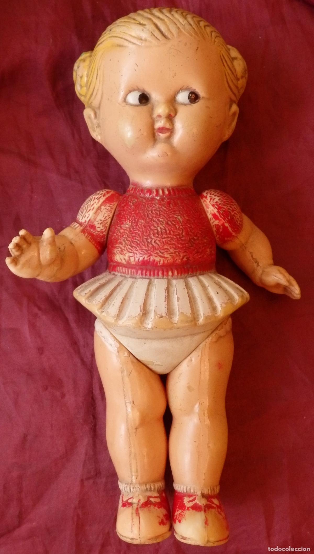 Mu&ntilde;ecas celuloide: MU&Ntilde;ECA SONAJERO MUY ANTIGUA DE CELULOIDE - Foto 1