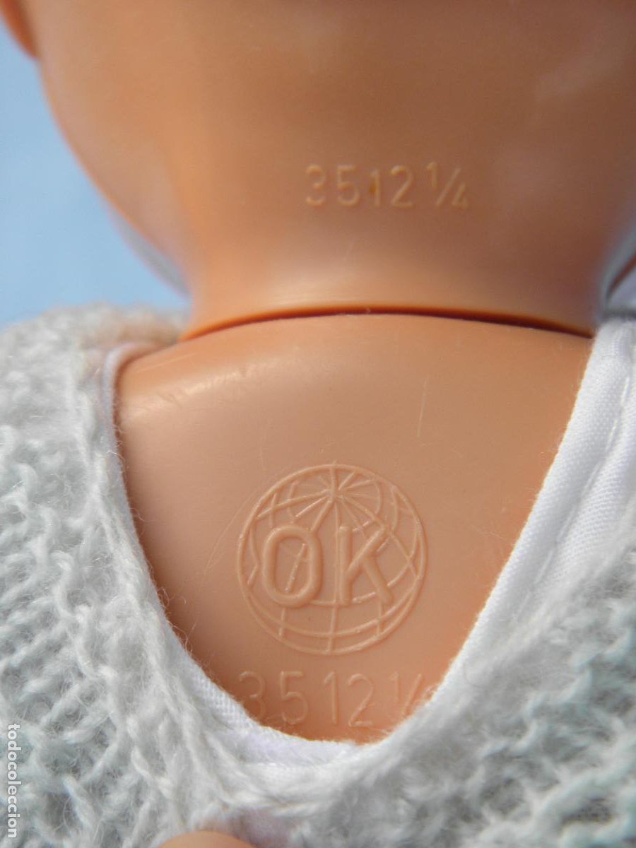 Mu&ntilde;ecas celuloide: Antiguo mu&ntilde;eco beb&eacute; de celuloide de marca OK Kader - Foto 5