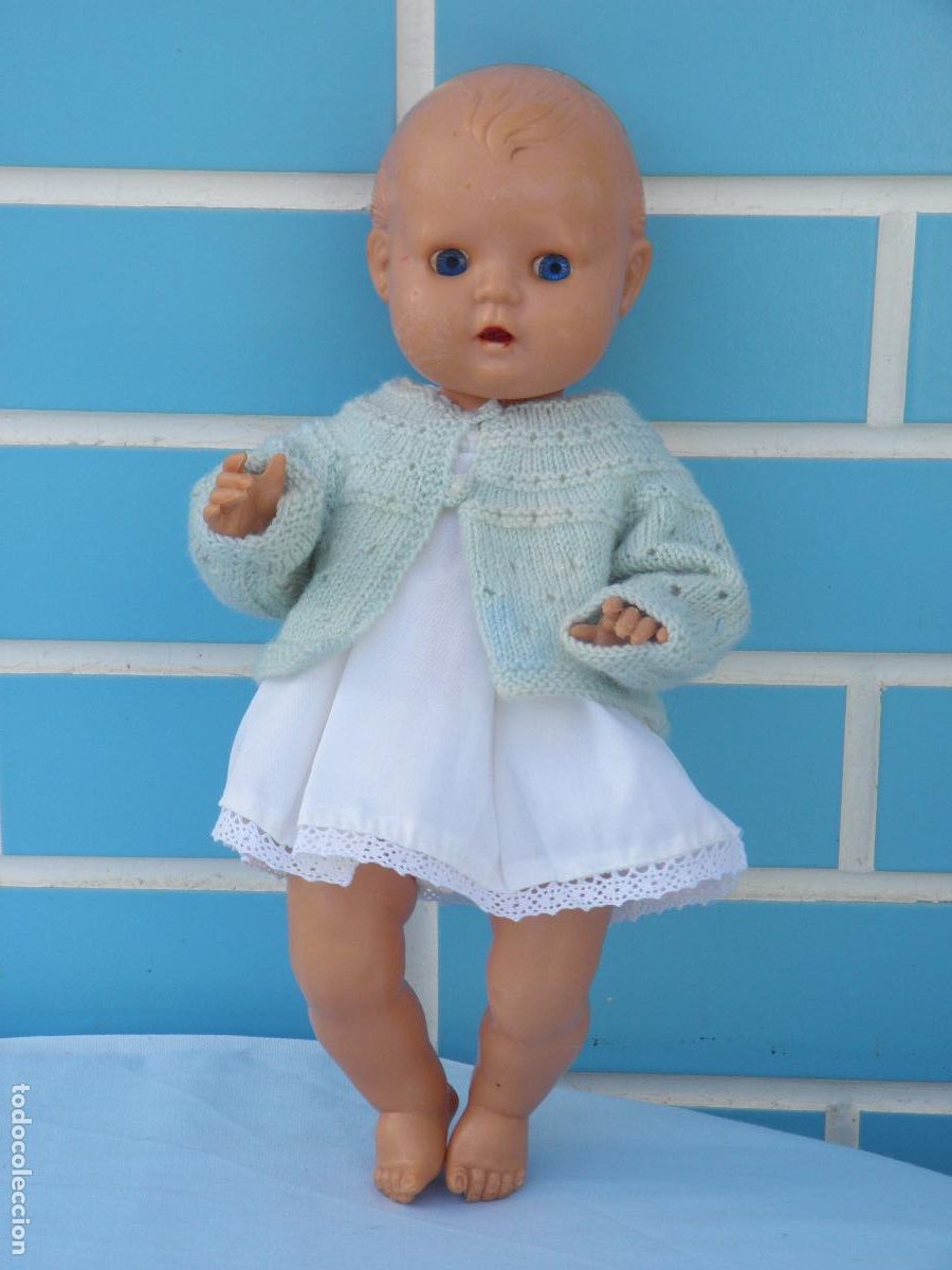 Mu&ntilde;ecas celuloide: Antiguo mu&ntilde;eco beb&eacute; de celuloide de marca OK Kader - Foto 1