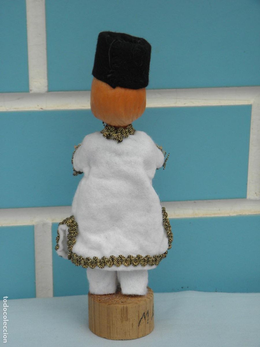 Mu&ntilde;ecas celuloide: Antiguo mu&ntilde;eco regional souvenir de celuloide de Marruecos - Foto 3