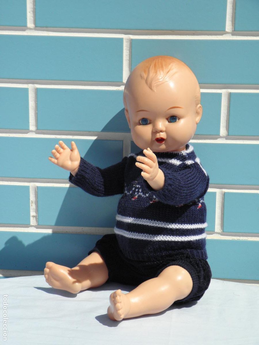 Mu&ntilde;ecas celuloide: Antiguo mu&ntilde;eco beb&eacute; de celuloide de marca OK Kader - Foto 1