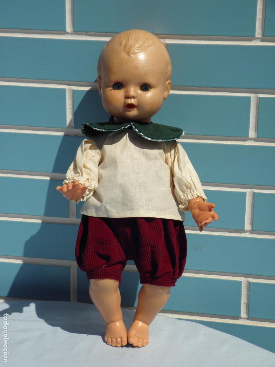 Mu&ntilde;ecas celuloide: Antiguo mu&ntilde;eco beb&eacute; de celuloide de marca OK Kader - Foto 2