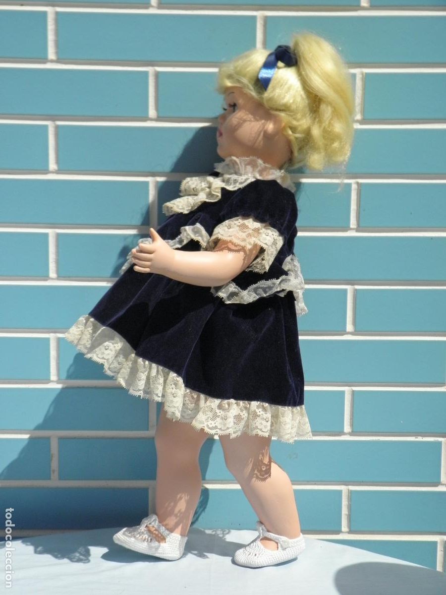 Mu&ntilde;ecas celuloide: Antigua mu&ntilde;eca de celuloide de 63 cm - Foto 4