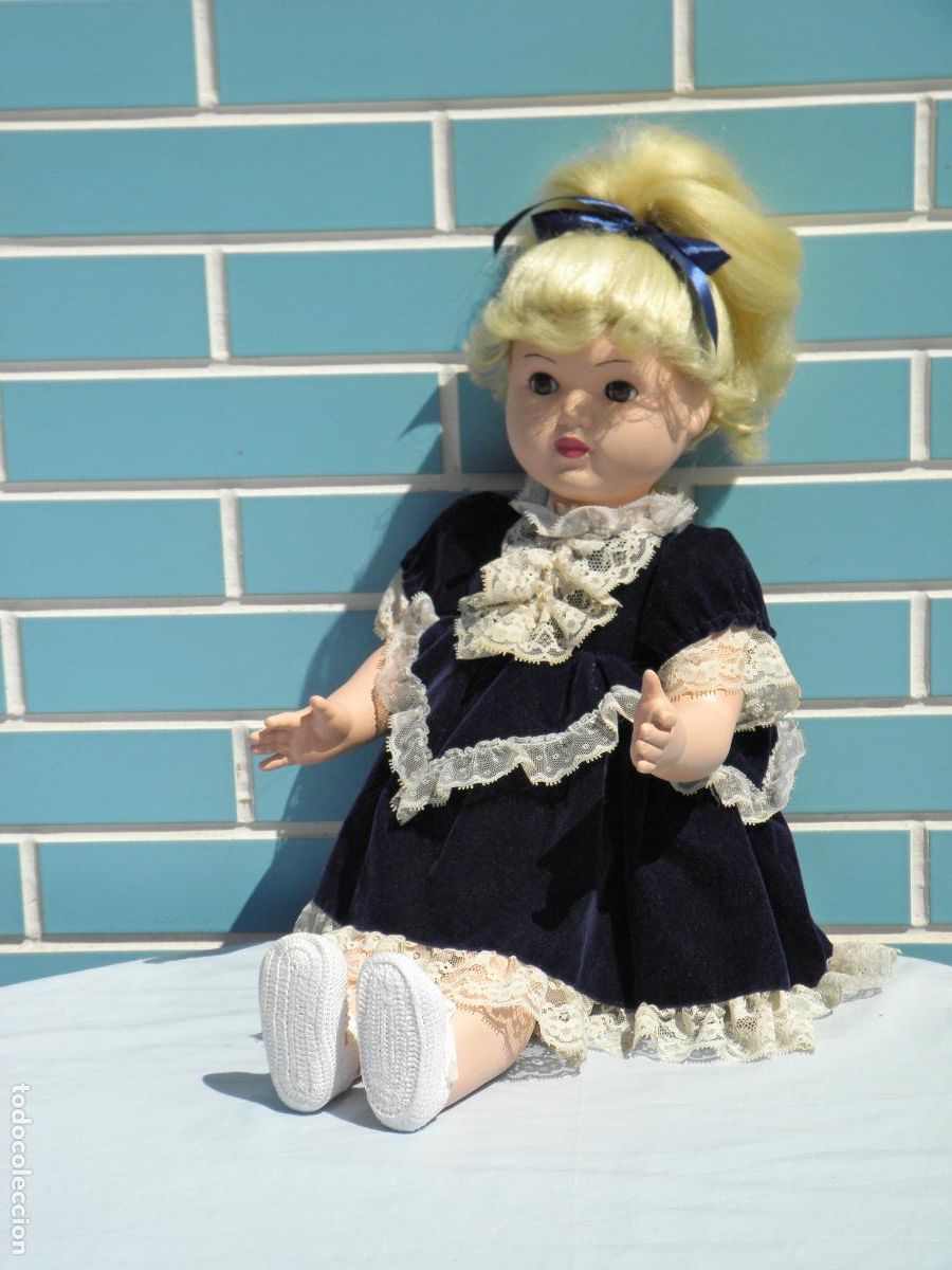 Mu&ntilde;ecas celuloide: Antigua mu&ntilde;eca de celuloide de 63 cm - Foto 8