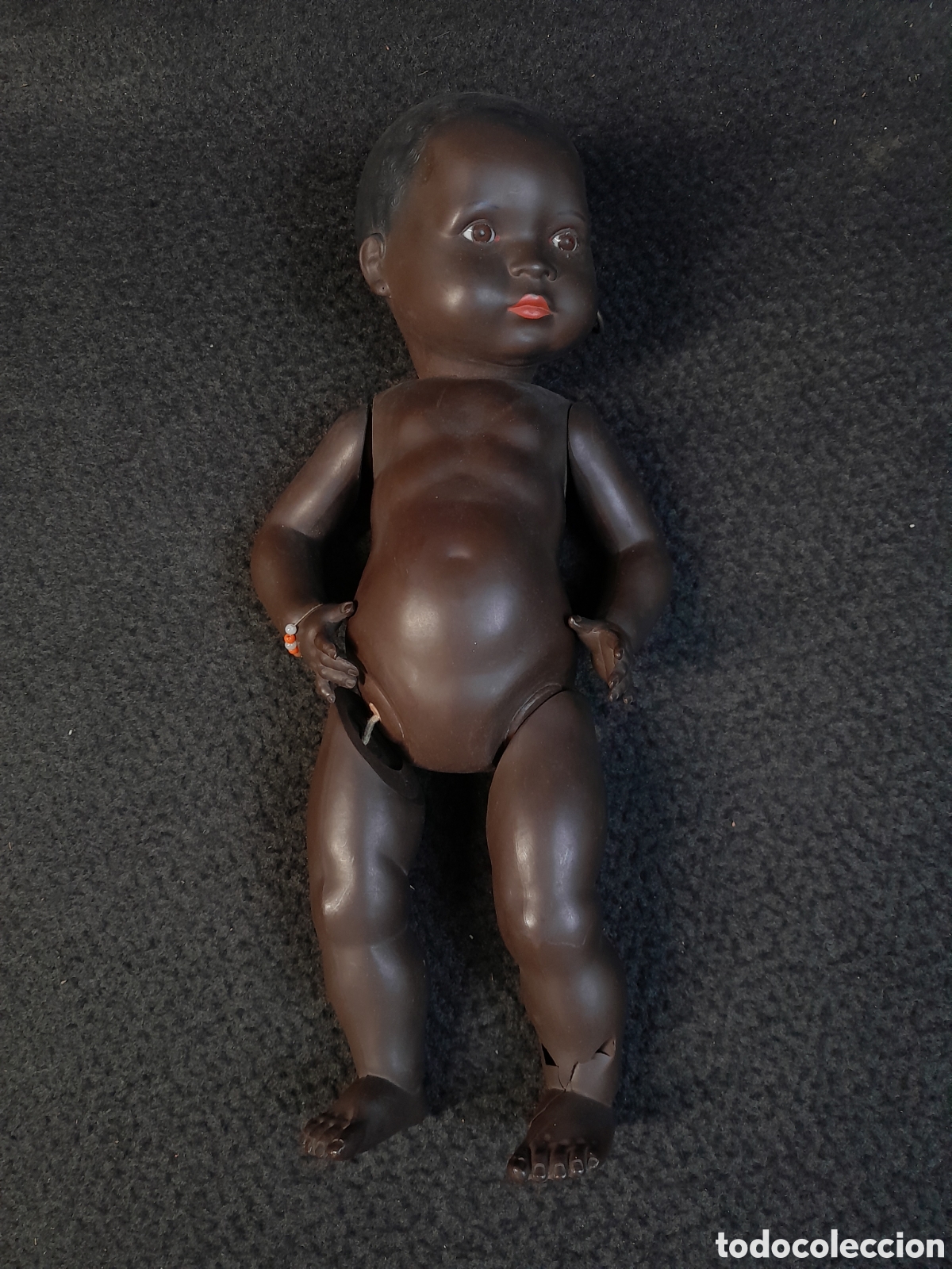 Mu&ntilde;ecas celuloide: MU&Ntilde;ECO NEGRO DE CELULOIDE. MARCA SCHILDKR&Ouml;T. REF. 30-35. ALEMANIA - Foto 1
