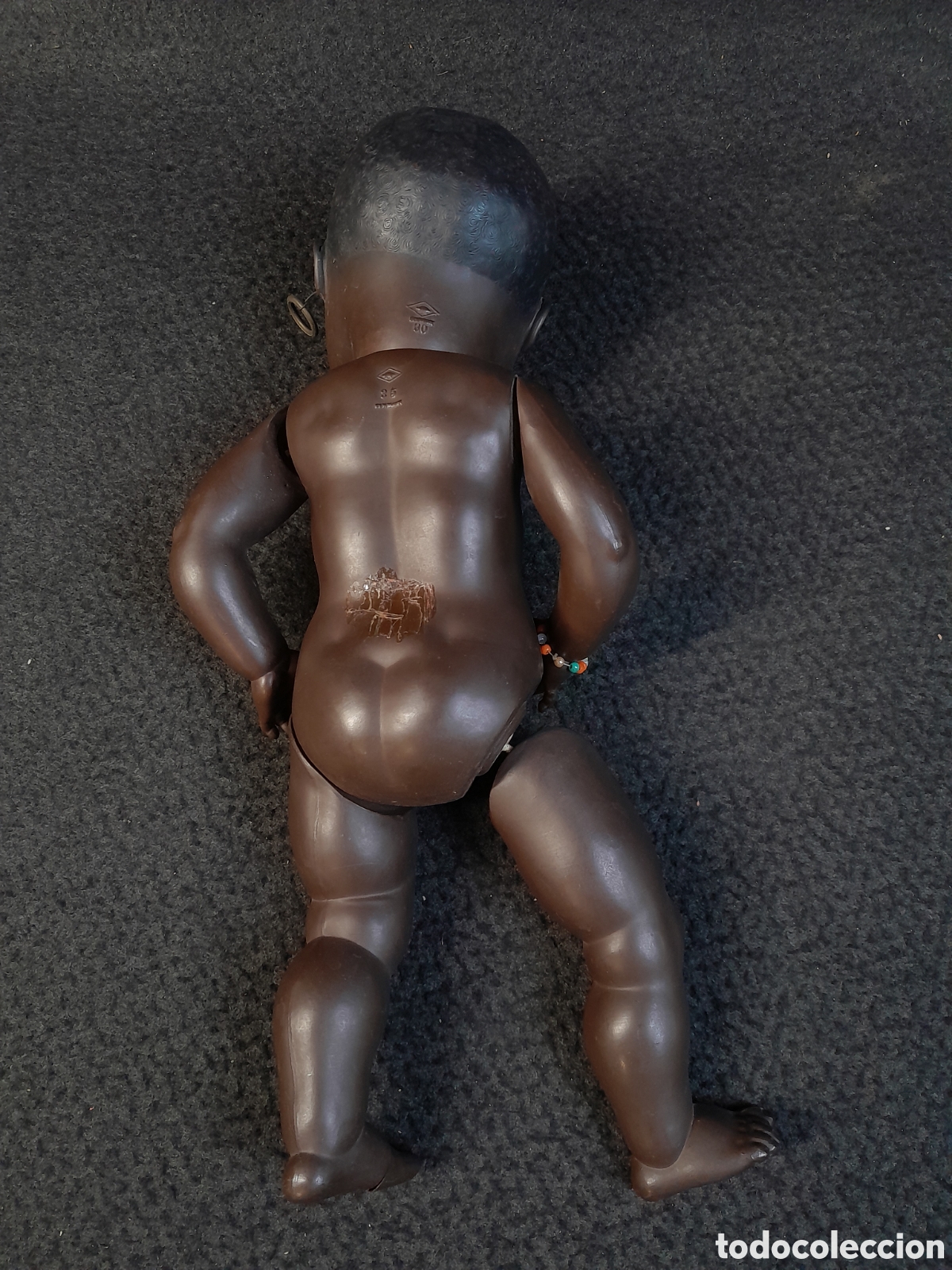 Mu&ntilde;ecas celuloide: MU&Ntilde;ECO NEGRO DE CELULOIDE. MARCA SCHILDKR&Ouml;T. REF. 30-35. ALEMANIA - Foto 2