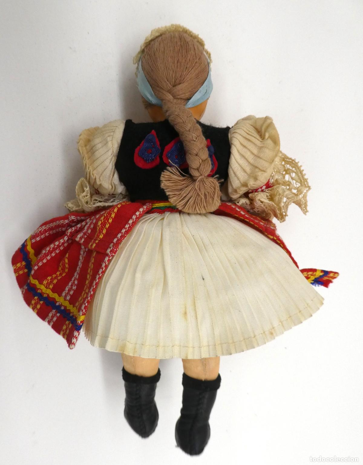 Mu&ntilde;ecas celuloide: Antigua mu&ntilde;eca tradicional de trapo, cabeza de celuloide, mide 23 cm. - Foto 5