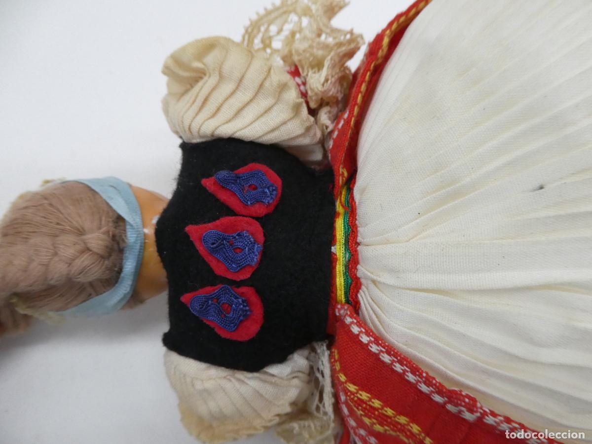 Mu&ntilde;ecas celuloide: Antigua mu&ntilde;eca tradicional de trapo, cabeza de celuloide, mide 23 cm. - Foto 6