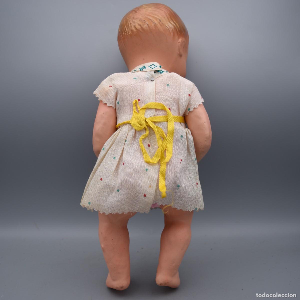 Mu&ntilde;ecas celuloide: Mu&ntilde;eca / beb&eacute; antiguo celuloide y composici&oacute;n, incorpora llor&oacute;n - Foto 5