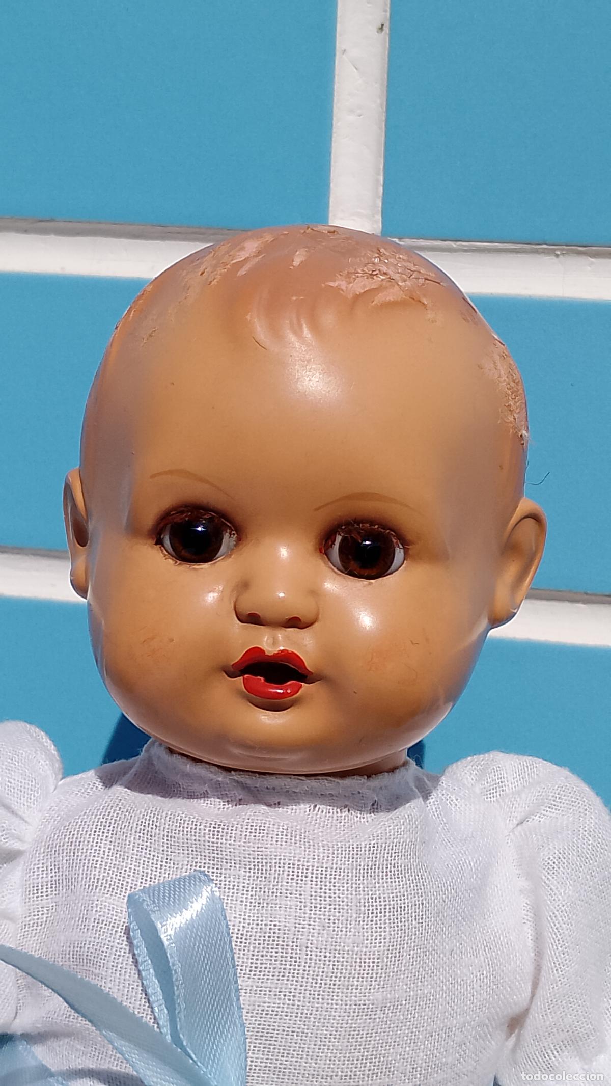 Mu&ntilde;ecas celuloide: Antiguo mu&ntilde;eco beb&eacute; alem&aacute;n Cellba de trapo y celuloide de los a&ntilde;os 30 - Foto 2