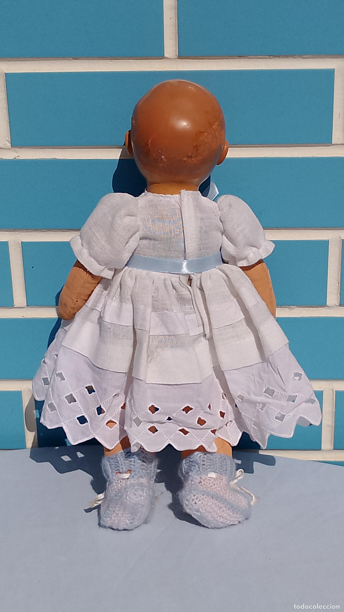 Mu&ntilde;ecas celuloide: Antiguo mu&ntilde;eco beb&eacute; alem&aacute;n Cellba de trapo y celuloide de los a&ntilde;os 30 - Foto 3