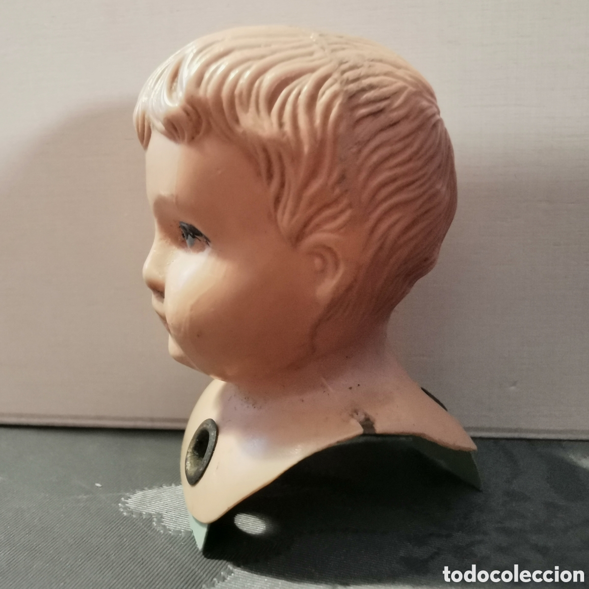 Mu&ntilde;ecas celuloide: Cabeza de antiguo mu&ntilde;eco celuloide 5cm - Foto 2