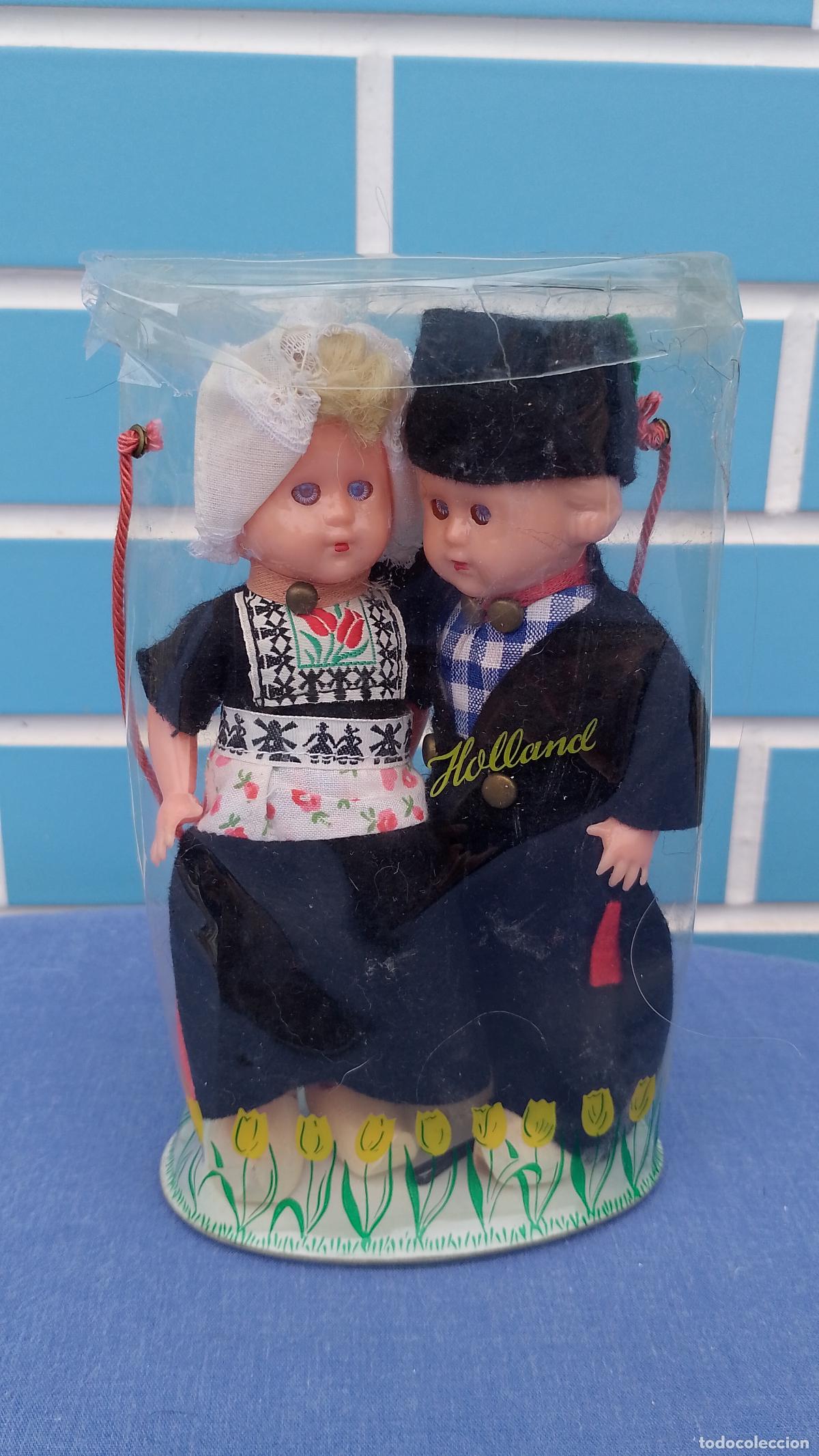 Mu&ntilde;ecas Celuloide: Antiguos mu&ntilde;ecos regionales de celuloide ni&ntilde;o y ni&ntilde;a holandeses, souvenir de Holanda