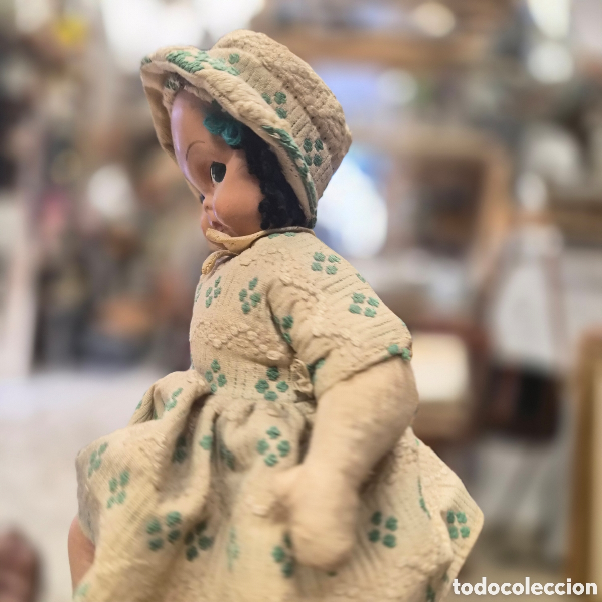 Mu&ntilde;ecas celuloide: Mu&ntilde;eca antigua cabeza celuloide cuerpo de trapo - Foto 3