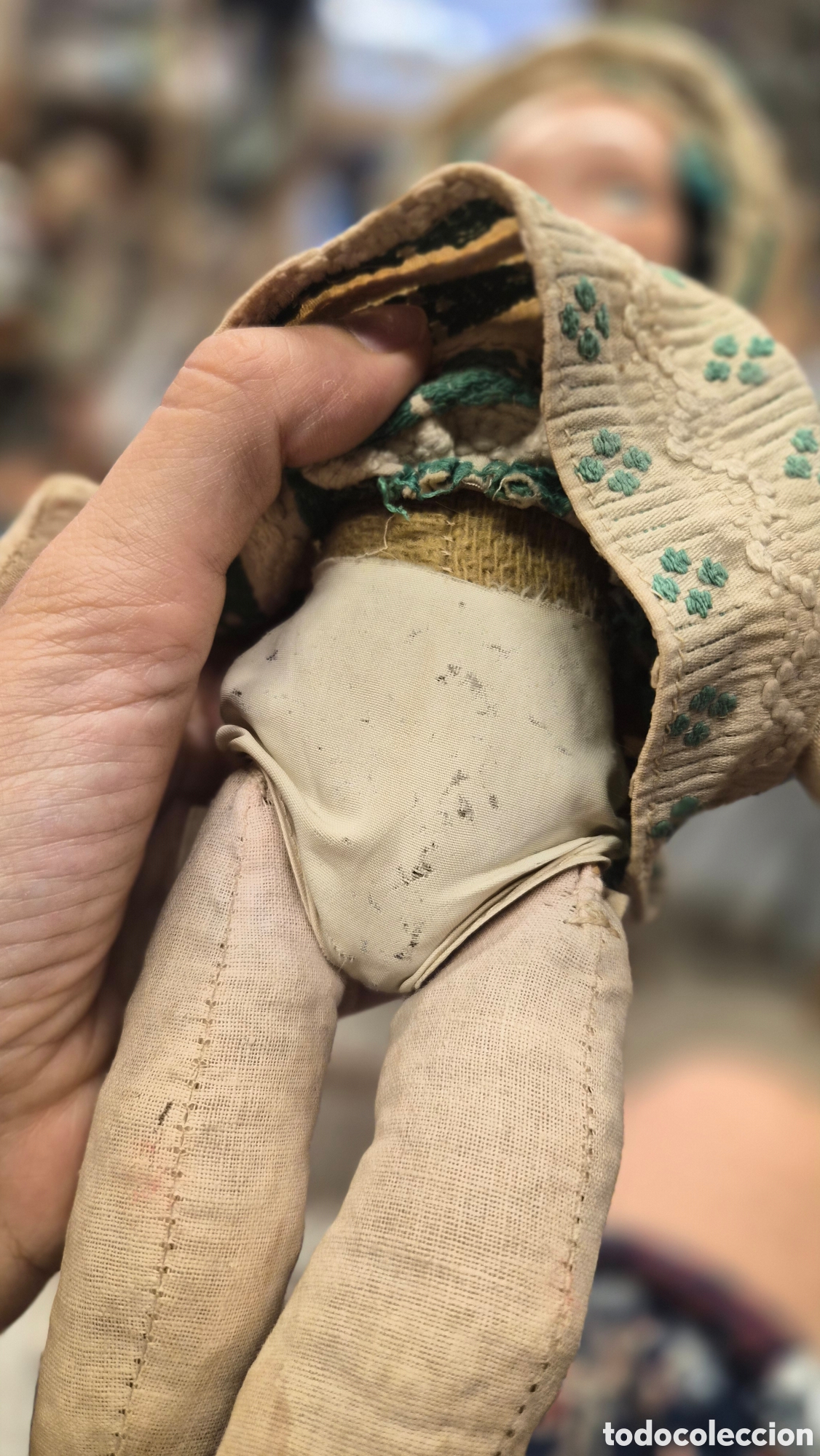 Mu&ntilde;ecas celuloide: Mu&ntilde;eca antigua cabeza celuloide cuerpo de trapo - Foto 6