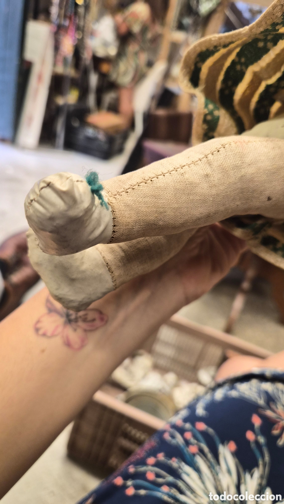 Mu&ntilde;ecas celuloide: Mu&ntilde;eca antigua cabeza celuloide cuerpo de trapo - Foto 9