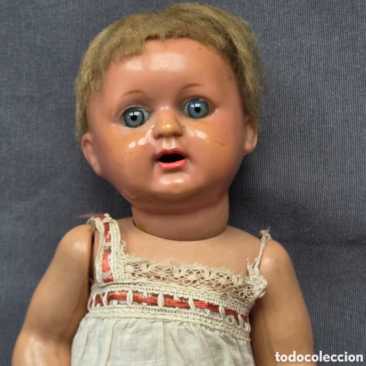 Mu&ntilde;ecas celuloide: MU&Ntilde;ECO SCHILD KR&Ouml;T Celuloide Alemania a&ntilde;os 50 ojos cristal.